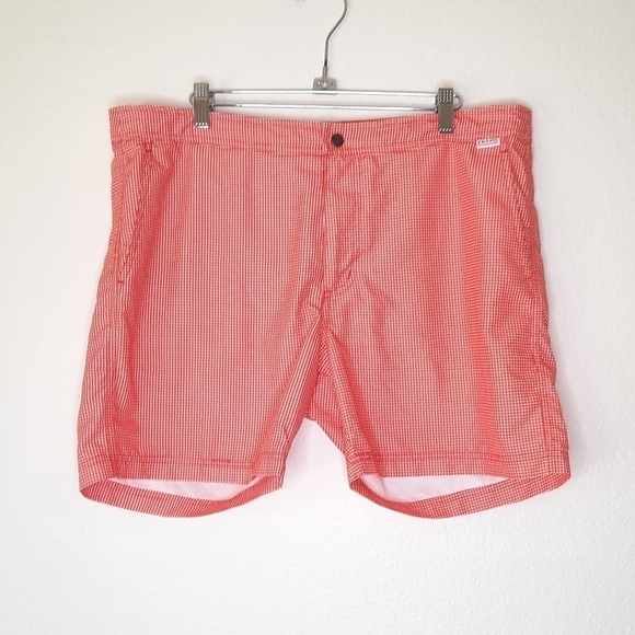 Ibiza Ocean Club Red Picnic Gingham Swim Shorts 34 - Picture 2 of 7